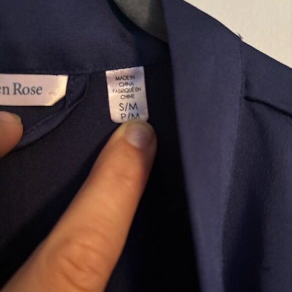 La Vie En Rose Navy Blue Medium Robe - Picture 3 of 8